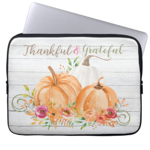Housse Pour Ordinateur Portable Remerciements Aquarelle Citrouille automne autom