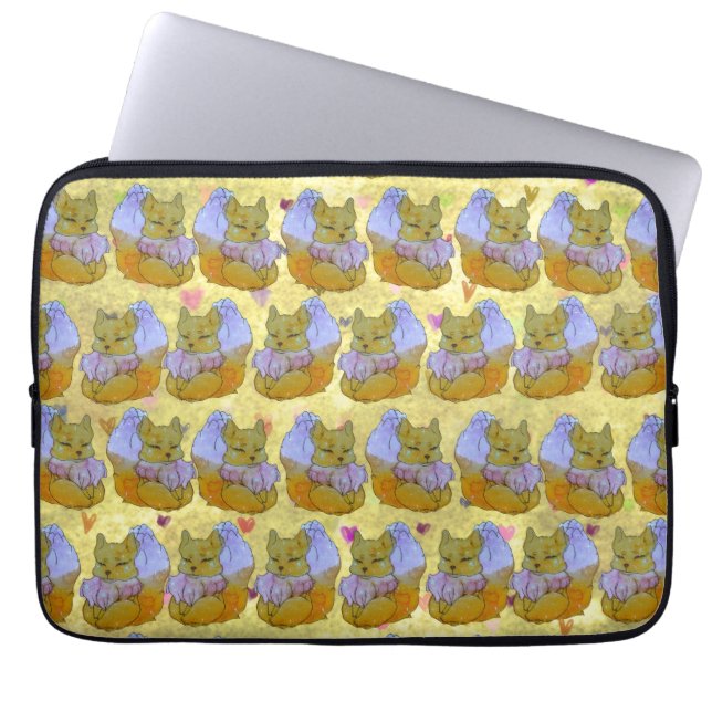 Housse Pour Ordinateur Portable Renard nommé Dice (Devant)