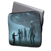 Housse Pour Ordinateur Portable Rencontre avec des aliens. (devant gauche)