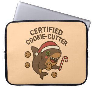 Housse Pour Ordinateur Portable Requin de Noël drôle certifié Pun Cookie-Cutter