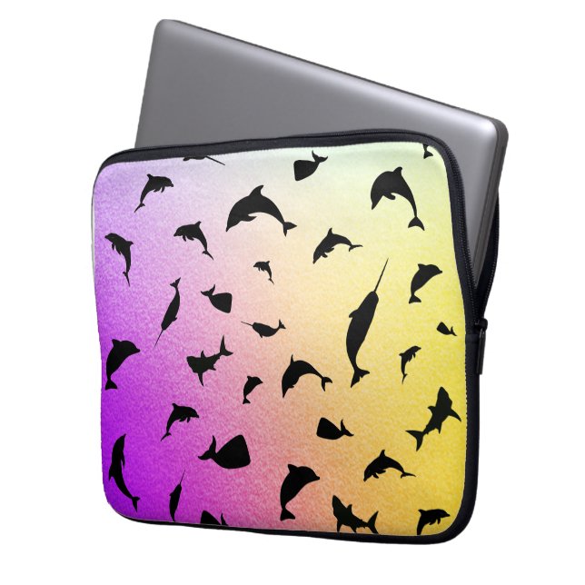 Housse Pour Ordinateur Portable requin-taupe sur fond océanique (devant gauche)