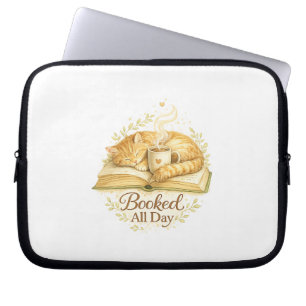 Housse Pour Ordinateur Portable Réservé toute la journée Aquarelle de chat confo