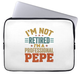 Housse Pour Ordinateur Portable Retraite Professionnelle Pepe Typographie Vintage 