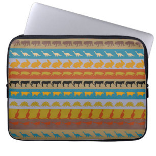 Housse Pour Ordinateur Portable Retro Colorful Animals Pattern #8