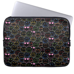Housse Pour Ordinateur Portable Retro Fun rencontre Modern Tech - Neon Emoji