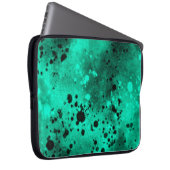 Housse Pour Ordinateur Portable Retro Green Paint Splatter (Devant droit)