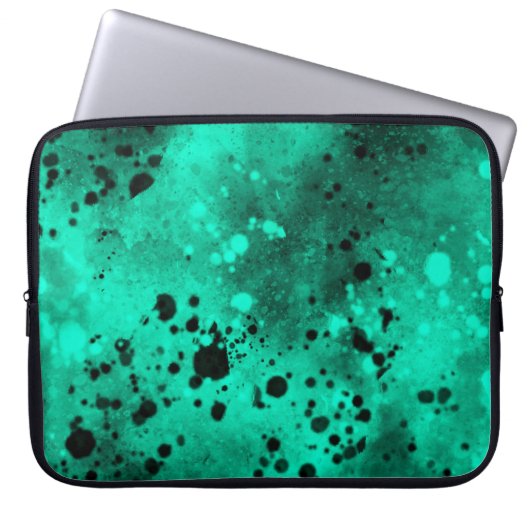 Housse Pour Ordinateur Portable Retro Green Paint Splatter (Devant)