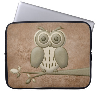 Housse Pour Ordinateur Portable Rétro hibou mignon et élégant sur la douille