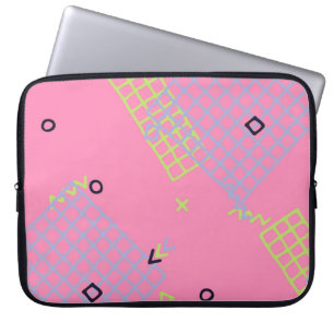 Housse Pour Ordinateur Portable Retro Memphis Texture. Arrière - plan transparent