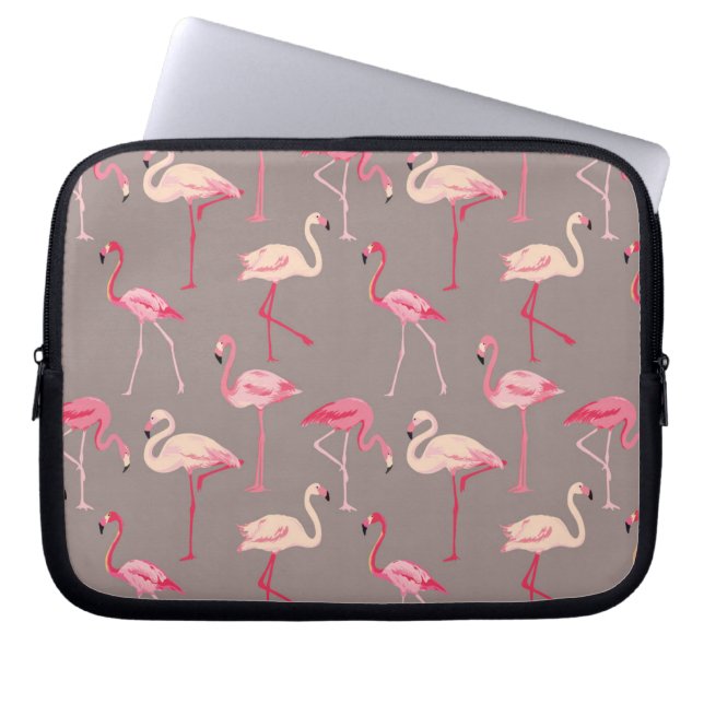 Housse Pour Ordinateur Portable Rétros Flamants roses (Devant)