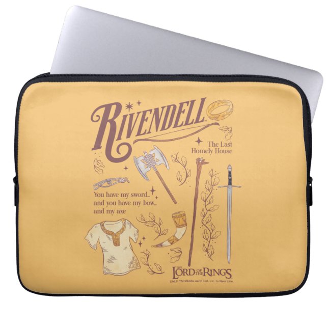 Housse Pour Ordinateur Portable RIVENDELL™ Collage graphique aquarelle (Devant)