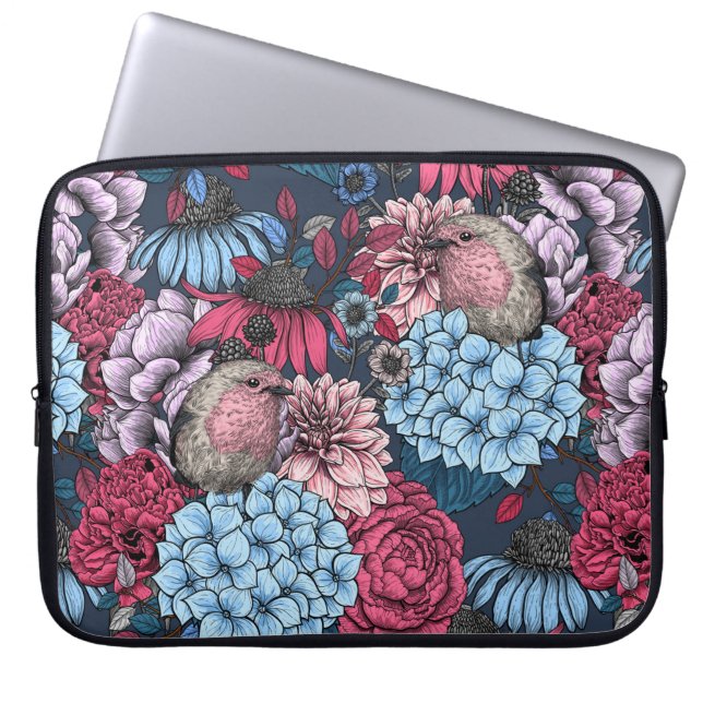 Housse Pour Ordinateur Portable Robins dans le jardin 3 (Devant)