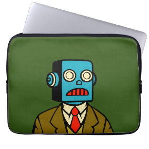 Housse Pour Ordinateur Portable Robot bleu