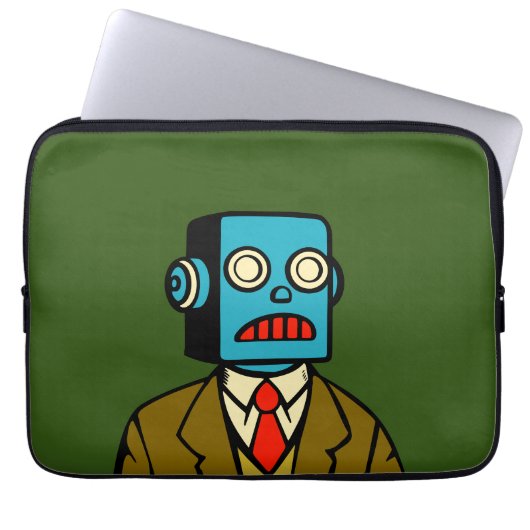 Housse Pour Ordinateur Portable Robot bleu (Devant)