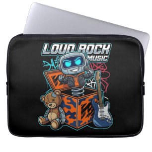 Housse Pour Ordinateur Portable Robot de musique rock bruyante