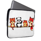 Housse Pour Ordinateur Portable Rope Parade: Cat, Panda, Hamster & Fox (Devant droit)