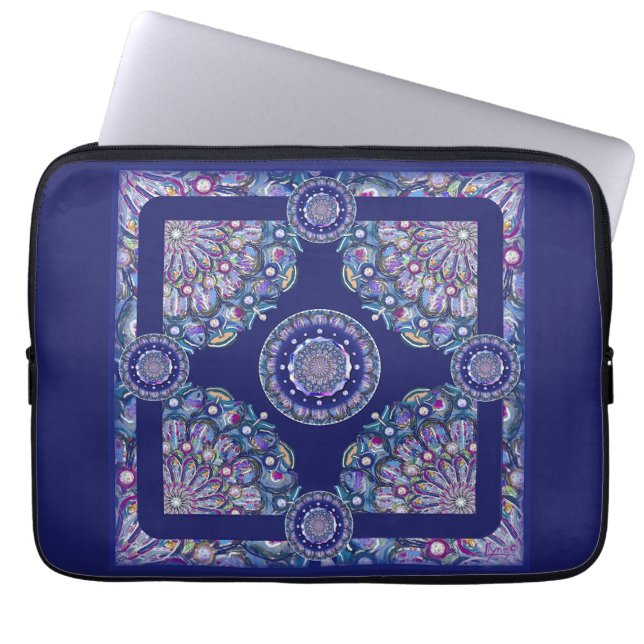 Housse Pour Ordinateur Portable Rosace bleue (Devant)