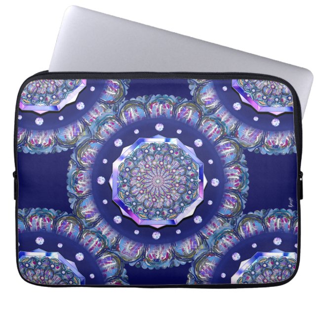 Housse Pour Ordinateur Portable Rosace bleue (Devant)