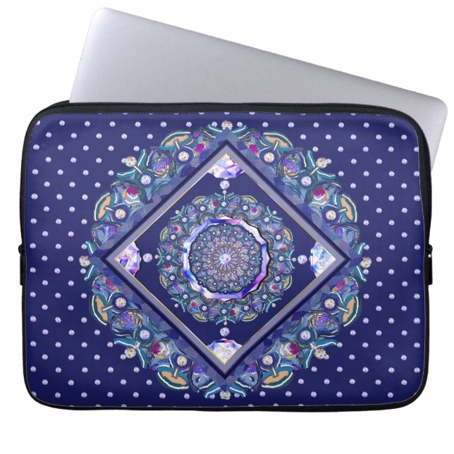 Housse Pour Ordinateur Portable Rosace bleue (Devant)