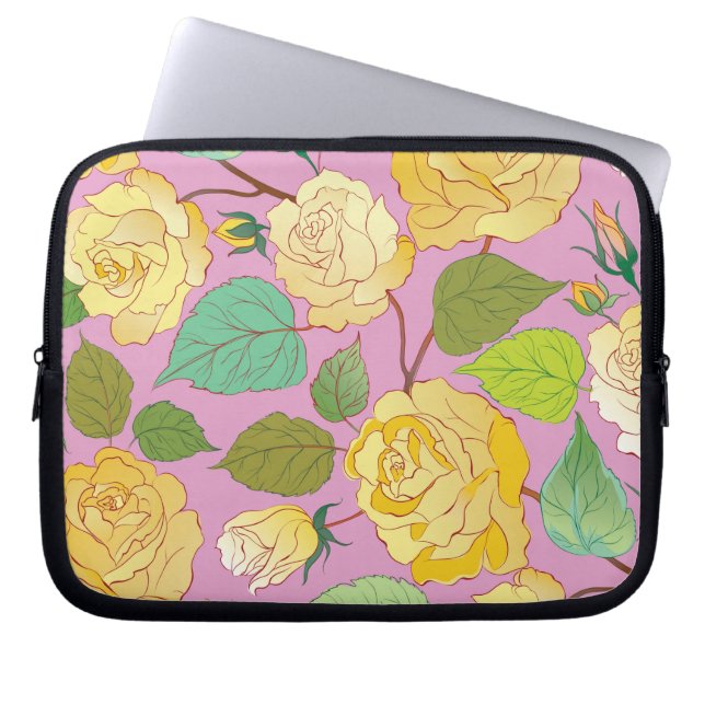 HOUSSE POUR ORDINATEUR PORTABLE ROSE 6 (Devant)