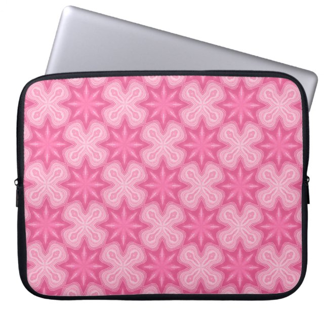 Housse Pour Ordinateur Portable Rose Et Blanc (Devant)