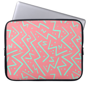 Housse Pour Ordinateur Portable Rose et Vert Retro Conception Psychédélique