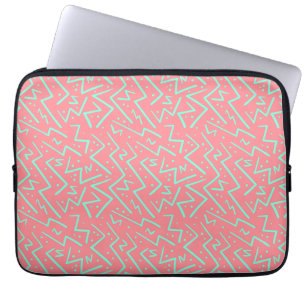 Housse Pour Ordinateur Portable Rose et Vert Retro Conception Psychédélique