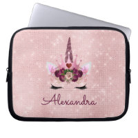 Rose Gold Unicorn Éparkle Princesse Monogramme Nom