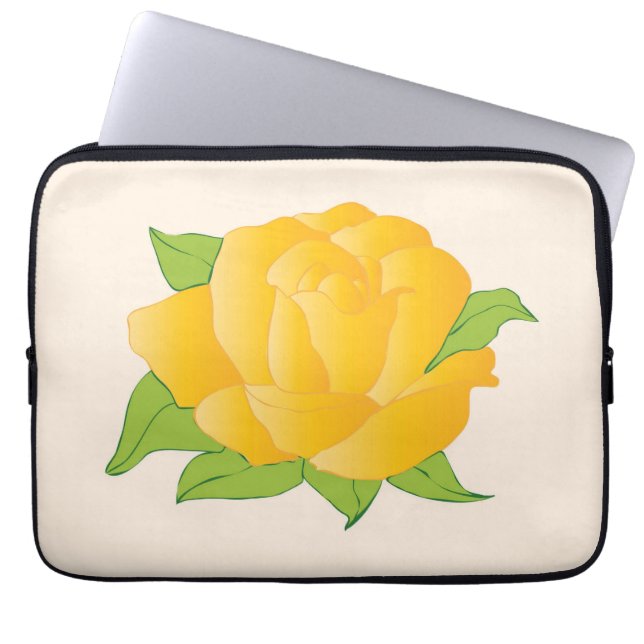 Housse Pour Ordinateur Portable Rose jaune moderne (Devant)