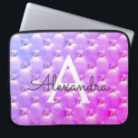 Housse Pour Ordinateur Portable Rose - Purple Élégant Monogramme Vintage<br><div class="desc">Ombre rose et violet Elégant,  Vintage Coque Monogramme Fille. Ce coque peut être customisé pour inclure votre nom initial et prénom.</div>