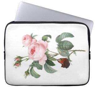 Housse Pour Ordinateur Portable Rose rose et papillon