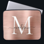 Housse Pour Ordinateur Portable Rose Rose Or Métal Girl Script mignon Monogramme<br><div class="desc">Rose Rose Or Métal Girl Script mignon Monogramme Manche d'ordinateur</div>