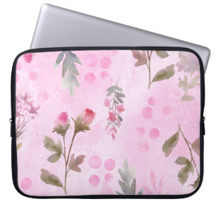 Housse Pour Ordinateur Portable Rosebuds, pois : floral d'été.