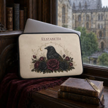 Roses de raven gothique personnalisées sur ivoire