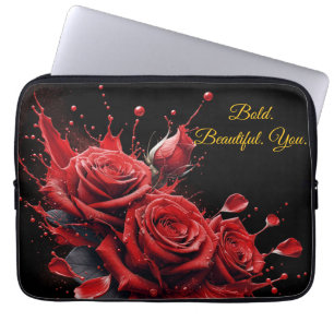 Housse Pour Ordinateur Portable Roses en fleur - Anniversaire élégant