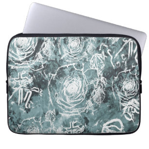 Housse Pour Ordinateur Portable Roses groupés/Turquoise foncé