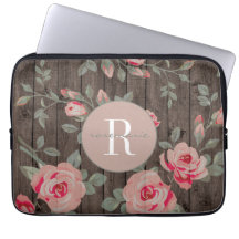 Roses monogrammes sur Coque Wood MacBook