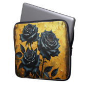 Housse Pour Ordinateur Portable Roses noires (devant gauche)
