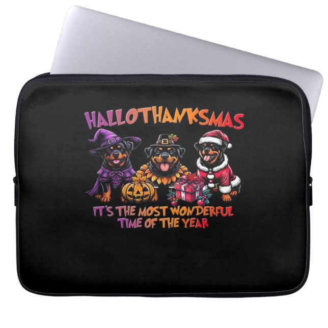 Housse Pour Ordinateur Portable Rottweiler Halloween Thanksgiving Noël Classi (Devant)