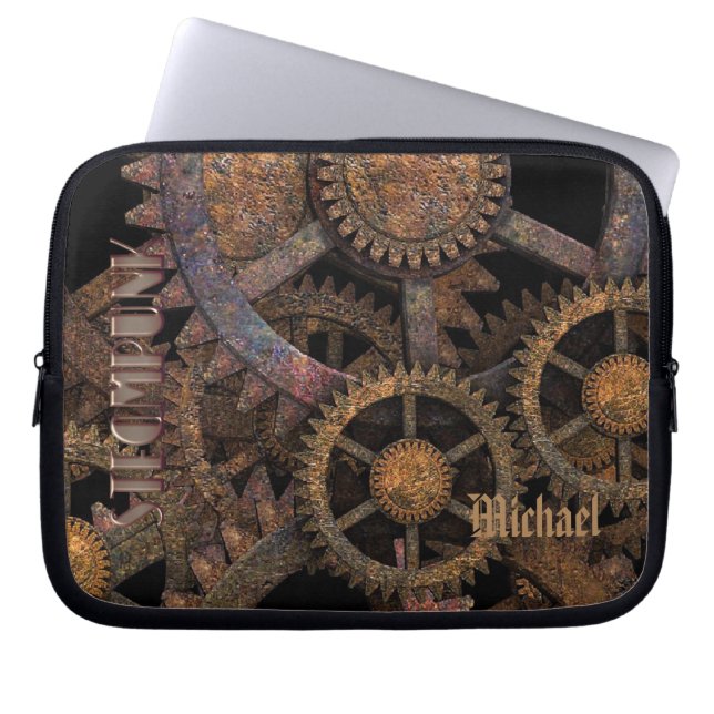 Housse Pour Ordinateur Portable Rouages et engrenages personnalisés Steampunk (Devant)