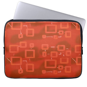 Housse Pour Ordinateur Portable Rouge Abstrait Géométrique Fantaisiste
