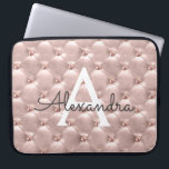 Housse Pour Ordinateur Portable Rougissent le monogramme vintage élégant d'or de<br><div class="desc">Rougissent l'or de rose de rose élégant,  cas vintage de monogramme. Ce cas peut être customisé pour inclure votre initiale et prénom.</div>