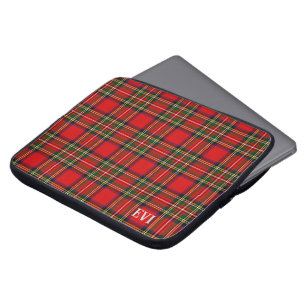 Housse Pour Ordinateur Portable Royal Stewart Clan Tartan Plaid Monogramme Nom