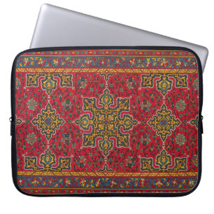 Housse Pour Ordinateur Portable Ruban perse rouge et or