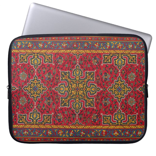 Housse Pour Ordinateur Portable Ruban perse rouge et or (Devant)