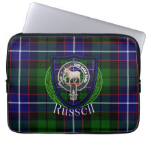 Russell Scottish Clan Tartan and Crest