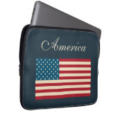 Housse Pour Ordinateur Portable Rustic American Flag Laptop Case (Devant droit)