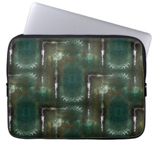 Housse Pour Ordinateur Portable Rusty greenish flowery marked by occluded pipes th