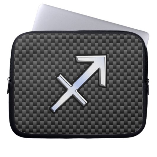 Housse Pour Ordinateur Portable Sagittarius SIGNE Zodiaque Style fibre de carbone (Devant)