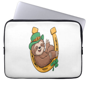 Housse Pour Ordinateur Portable Saint Patrick's Day Sloth Horseshoe Lucky